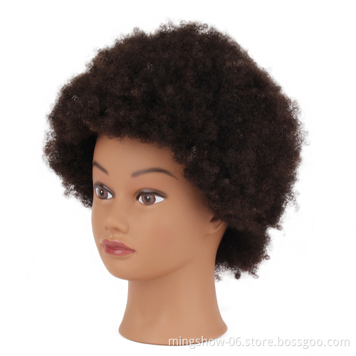 No MOQ cosmetology mannequins human hair braiding afro training mannequin dummy doll heads